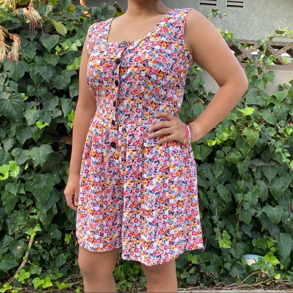 Copper Key Pants - Vintage floral romper